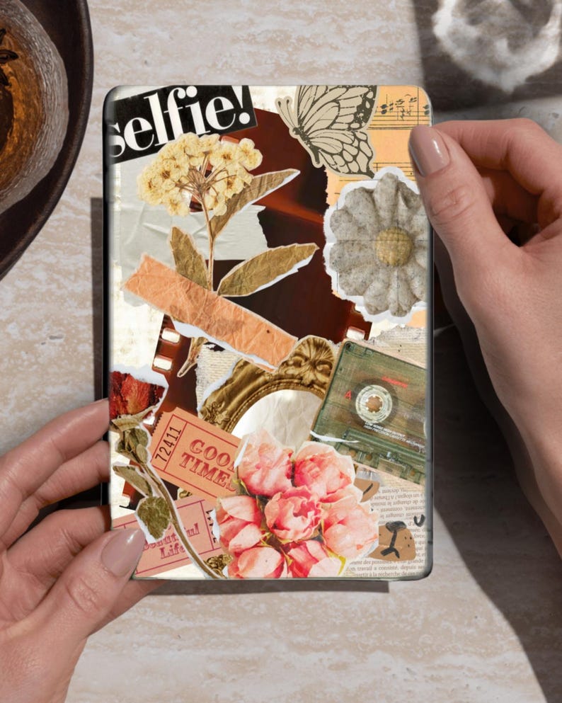 Vintage Collage Kindle Case Insert | Aesthetic Floral Cover (digital ...