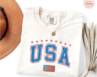 Comfort Colors USA Flag T-Shirt: Patriotic 4th of July Tee