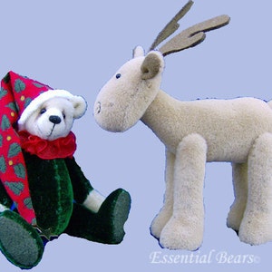 Henry Elf Teddy Bear and Cedric Reindeer Digital Pattern