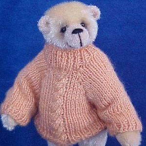 Knitted sweater for miniature teddy bear - Digital Pattern