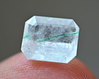 1.62ct Rare Emerald crystal in Quartz Top Cut Gemstone