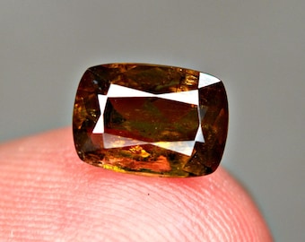 Natural Honey Green Clinozoisite Gemstone, Cushion Cut, Pakistan Origin