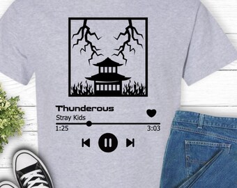Stray Kids Thunderous Playlist T-Shirt, SKZ Kpop Tee
