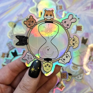 Ateez Hourglass Holographic sticker, Aniteez hourglass sticker, aniteez sticker, ateez sticker, atiny sticker, aniteez lightstick sticker