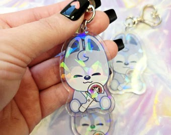 Stray Kids Wolf Chan Holographic Keychain