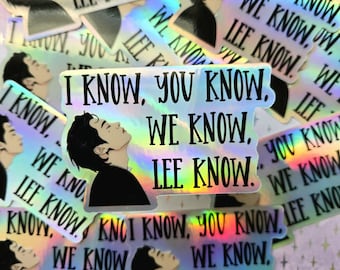 Stray Kids Lee Weiß Holographischer Aufkleber, SKZ Linolsticker