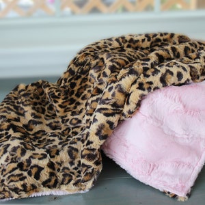 Personalized Baby Blanket Leopard, Minky Leopard Baby Blanket, Baby Gift Shower Gift, Toddler Bedding, Monogrammed Baby Blanket image 1