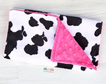 Baby Girl Burp Cloths Cow Minky Burp Cloth - Newborn Girl Shower Gift, Burp Rag, Nursing, Newborn Essentials, Burping Cloths