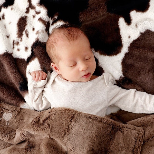 Mudpie Pony Minky Baby Blanket, Personalized Baby Blanket, Custom Made, Newborn Boy, Newborn Girl Gift, Western Blanket, Stroller Blanket