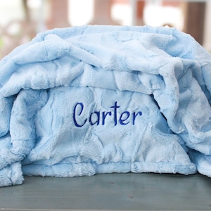 Personalized Baby Blanket, Blue Minky Blanket Newborn Boy Blanket, Baby Shower Gift, Neutral Baby Gift, Newborn Nursery, Baby Boy Blanket