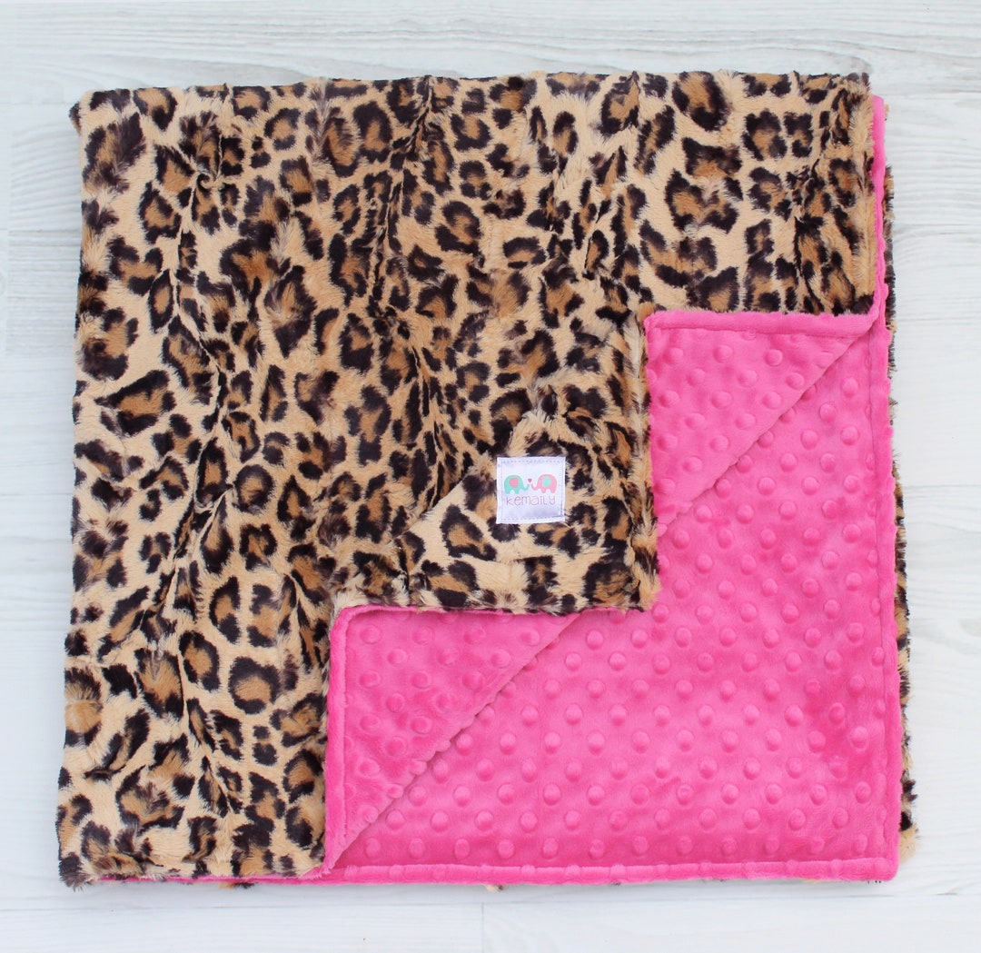 Personalized Baby Blanket Leopard, Minky Leopard Baby Blanket, Baby