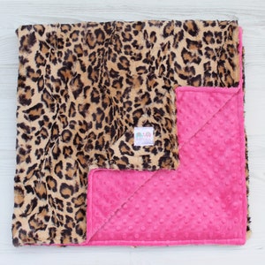 Personalized Baby Blanket Leopard, Minky Leopard Baby Blanket, Baby Gift Shower Gift, Toddler Bedding, Monogrammed Baby Blanket image 3