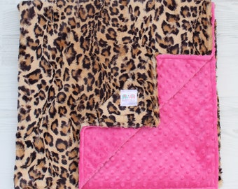 Personalized Baby Blanket Leopard, Minky Leopard Baby Blanket, Baby Gift Shower Gift, Toddler Bedding, Monogrammed Baby Blanket