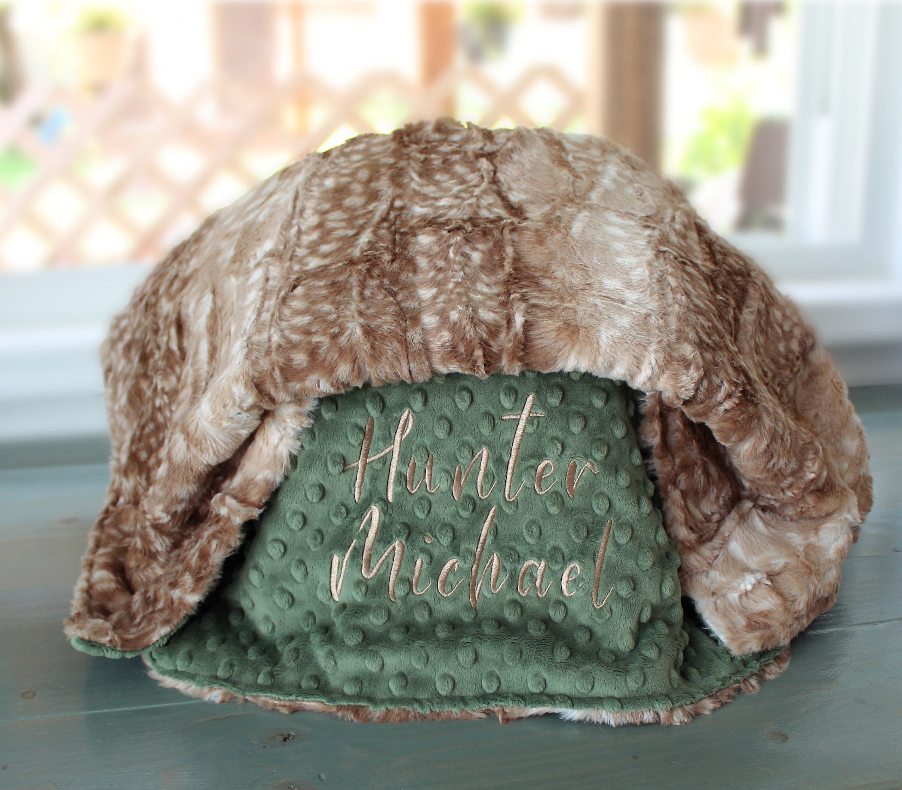 Personalized Baby Blanket, Fawn Minky Baby Blanket, Baby Shower Gift, Toddler Bedding, Newborn Baby Blanket, Woodland Baby Blanket