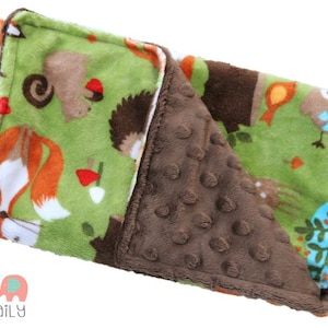 Baby Burp Cloths, Woodland Creatures Minky Burp Cloth - Baby Shower Gift - Burp Rag - Feeding - Nursing