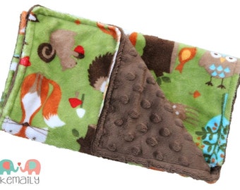 Baby Burp Cloths, Woodland Creatures Minky Burp Cloth - Baby Shower Gift - Burp Rag - Feeding - Nursing