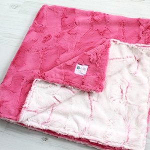 LAST ONE Adult Minky Blanket, Carnation Pink Minky Blanket, Adult Minky Throw, Adult Minky Throw, Gifts for Mom
