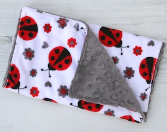Ladybug Baby Burp Cloth | Minky Burp Cloth | Baby Shower Gift | Soft Feeding & Nursing Essential | Baby Girl Gift