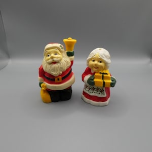 Vintage Christmas Holiday Mrs. and Mr. Santa Claus Salt And Pepper Shakers
