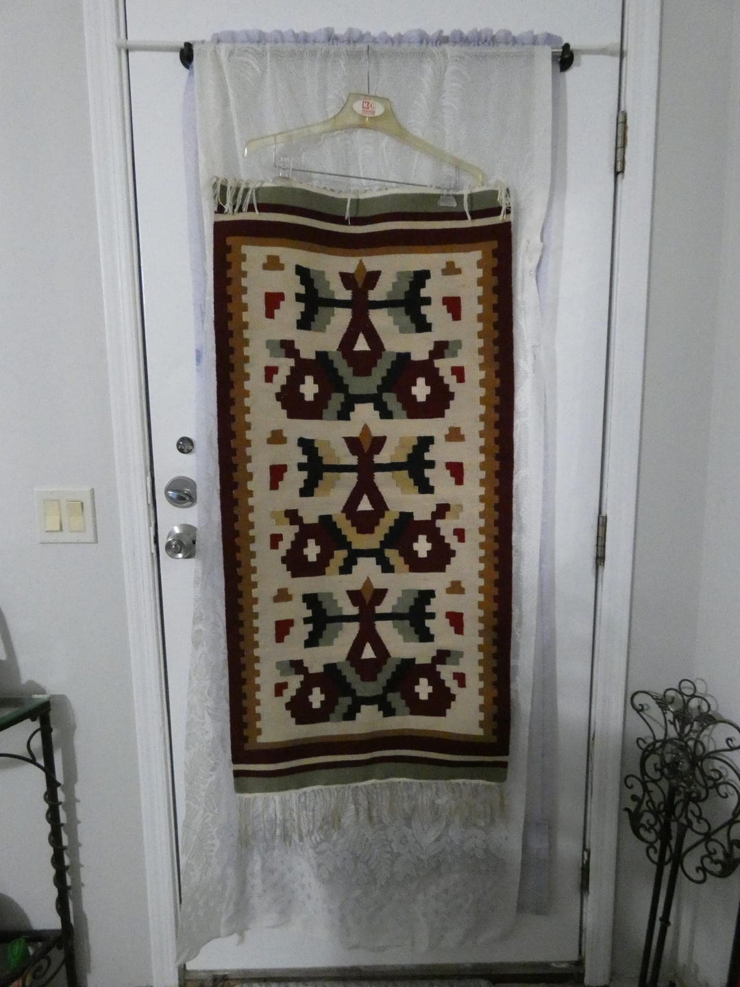 Vintage South Western Small Woven Area Rug With Fringe - Etsy