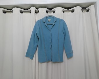 Vintage Sigrid Olsen Wool Jacket: Light Blue Button-Up (Fits M/L)