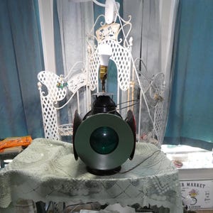 Antique Metal Railroad Lantern Lamp,