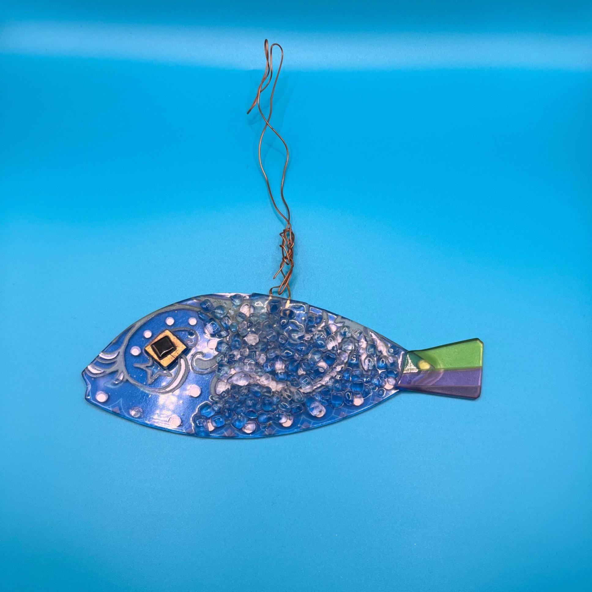 Vintage Mid Century Modern Higgins Art Glass Fish Suncatcher - Etsy