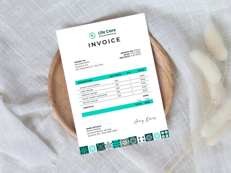 Editable Invoice Template, Modern Minimalist Design (canva) - Etsy