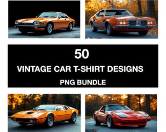 Designs de t-shirts de voitures rétro vintage : lot PNG