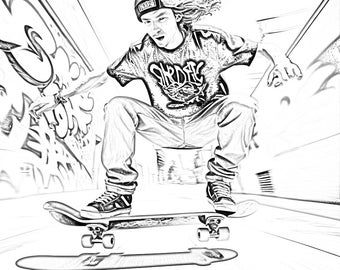 Lot de dessins croquis graffiti en noir et blanc : typographie street art (téléchargement numérique PNG)