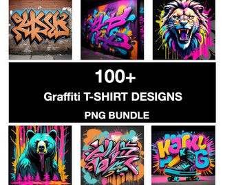 Bundle graffiti street art : typographie PNG rétro-moderne (téléchargement numérique)