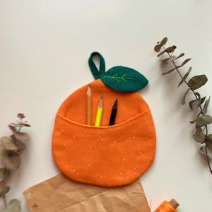 Orange Mandarin Wall Pocket Sewing Pattern PDF, Fillable Citrus Hanging Organizer, Fabric Kitchen Decor