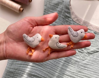 Seagull Sewing Pattern PDF, Plush Bird Toy Tutorial, Brooch, Keychain, Soft Fabric Ornament DIY