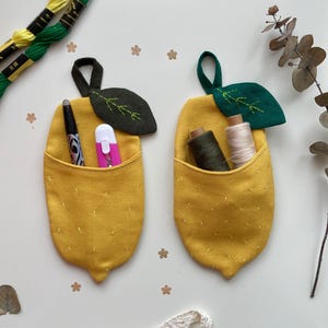 Lemon Wall Pocket Sewing Pattern PDF - Fabric Fillable Fruit - Home & Kitchen Decor - Beginner Tutorial