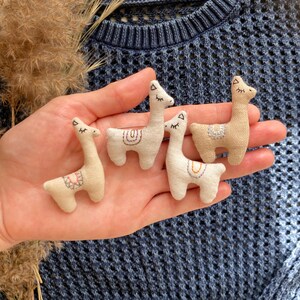 Mini Llama Sewing Pattern PDF - Fabric Alpaca Stuffed Toy - Plush Brooch Tutorial for Beginners