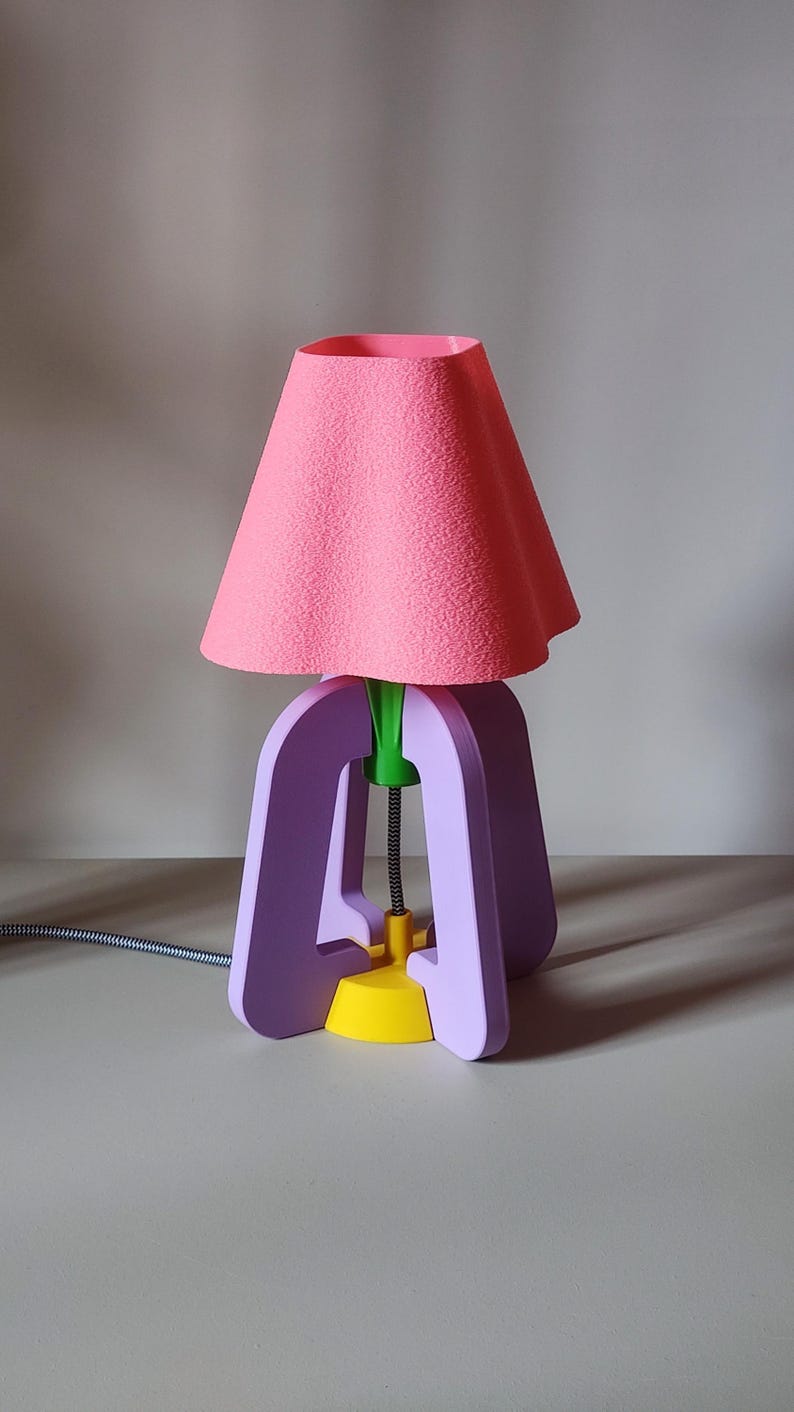 3D Printed Poppy Lamp: Funky Retro Desk & Bedside Light - Etsy UK