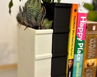 Book Shaped Bookend Planter | Unique Indoor Bookend Plant Pot | 3D Printed Gift