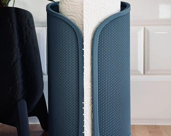 MANDO Paper Towel Holder – 3D Printed Wicker Style Kitchen Roll Dispenser - Elegant & Functional