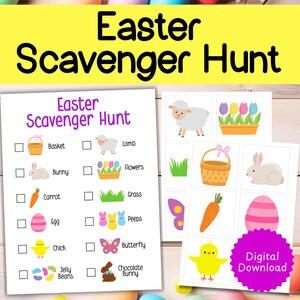 Easter Scavenger Hunt, kids scavenger hunts, Easter printable scavenger hunt, Easter games for kids, indoor scavenger hunt, treasure hunt