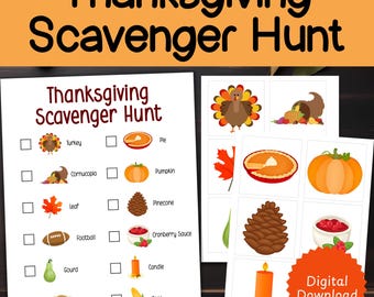 Thanksgiving Scavenger Hunt, fall treasure hunt, printable scavenger hunt games, Thanksgiving games for kids, autumn scavenger hunt