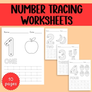 Number Tracing Worksheets, traceable numbers, preschool worksheets, 1-10 printable number tracing, kids tracing, printable number activity