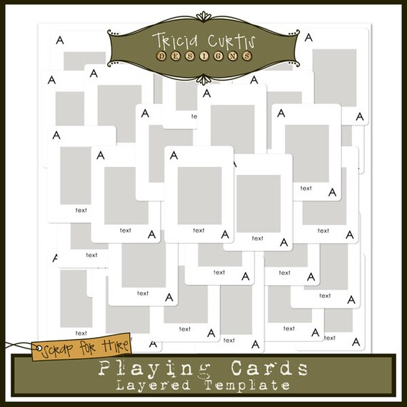 Playing Cards Layout Template for Digital Scrapbooking Etsy