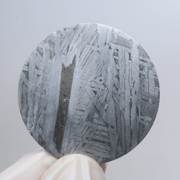Rare Muonionalusta Meteorite Circular slice, 7.6g, Natural meteorites , Astronomy Gift, Collection CA02