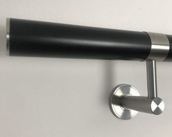 Black Stainless steel handrail, easy to install for walkways and stairs