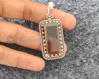 Colar com pingente de quartzo fumê em prata 925: Joias minimalistas feitas à mão