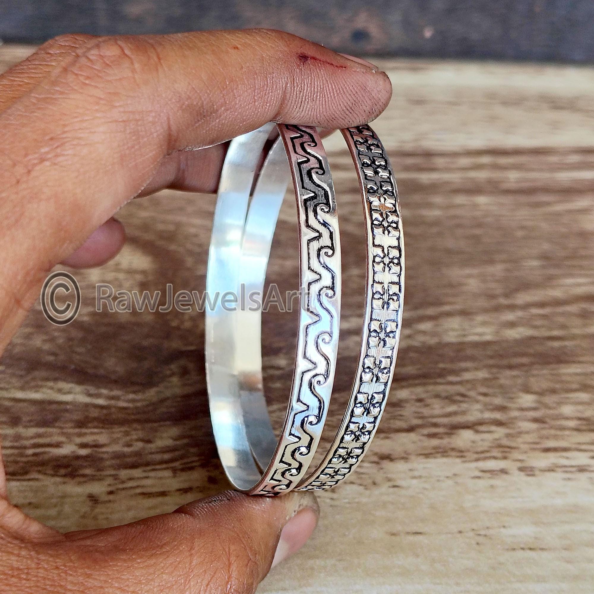 Oxidized Silver Bangle Set: West Indian Boho Jewelry - Etsy Canada