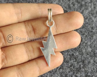 Ciondolo a forma di fulmine in argento sterling fatto a mano: collana boho