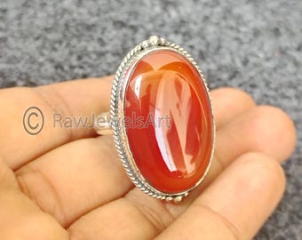 Natürliche Karneol Ringe: 925 Sterling Silber, handgemachte zarte Schmuck Geschenk