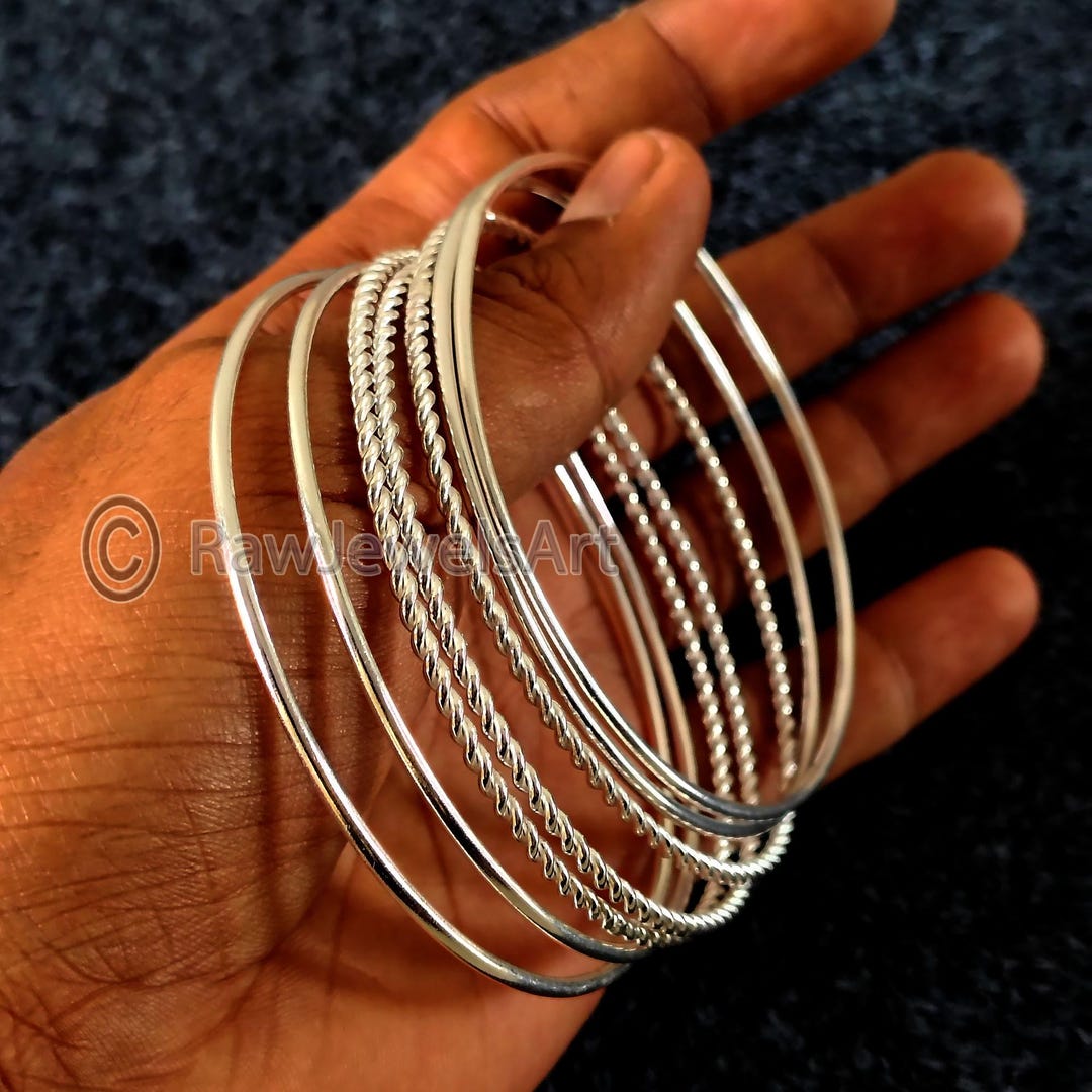 Handmade Twisted Sterling Silver Bangle: Unique Solid Silver