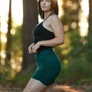 Ruched Bamboo Mini Skirt - Color Options - Festival Skirt - Scrunched Mini - Fall Layers - Designer Made in Oregon - Sizes xs-4X
